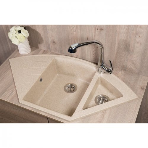 Купити Трапециевидная Мийка купити Fancy Marble 113060007 Europa Гранітна 109 см колір пісочний в Києві vannaja.kiev.ua