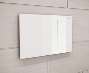 Купить Смывная клавиша Geberit 115.620.SI.1 Sigma 70 двойной смыв стекло белое в Киеве vannaja.kiev.ua
