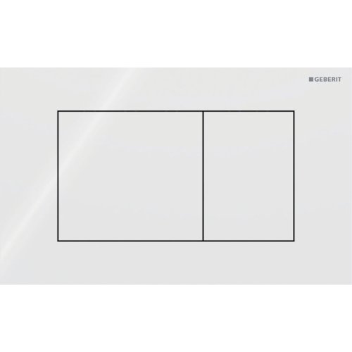 Купити Клавіша змиву Geberit 115.629.SI.1 Sigma40 Square, скло, білий 115629SI1 в Києві vannaja.kiev.ua