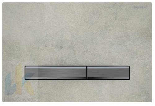Купить кнопка для инсталляции Geberit Sigma50 115.671.JV.2 керамический декор оформления под бетон смывная клавиша 115671JV2 с двойным смывом, черный хромированный в Киеве vannaja.kiev.ua
