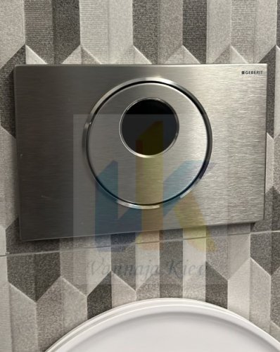 Купить смывная кнопка Geberit 115.856.SN.6 Sigma10 нержавеющая сталь матовая HyTronic клавиша электронная 230В, двойной смыв, автоматический, бесконтактный, ручной 115856SN6 в Киеве vannaja.kiev.ua