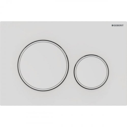 Купить Geberit Sigma20 115882011 Кнопка смыва 115.882.01.1 двойной смыв кнопки: белые матовые; декоративные кольца: белые в Киеве vannaja.kiev.ua