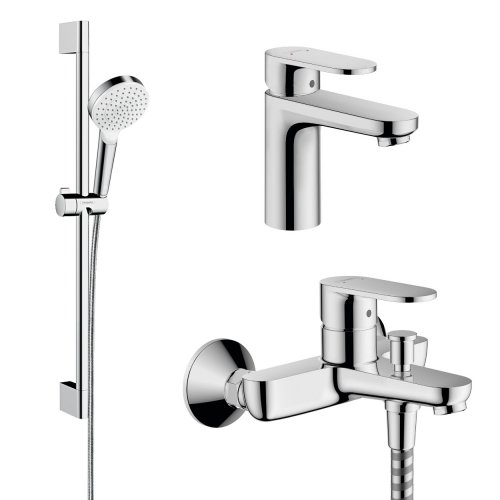 Купить Качественный в Киеве Hansgrohe VERNIS BLEND набор смесителей для ванны раковина хром однорычажный 71551000 + 71440000 + 26533400 ручная лейка 100 мм   в Киеве vannaja.kiev.ua