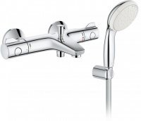 Черный матовый 13114670 + 26520670 Смеситель для ванны Hansgrohe термостат Ecostat Comfort с ручным душем