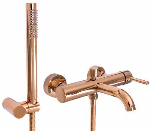 Купити Змішувач для ванни та душу REA LUNGO ROSE GOLD рожеве золото настінний в Києві vannaja.kiev.ua