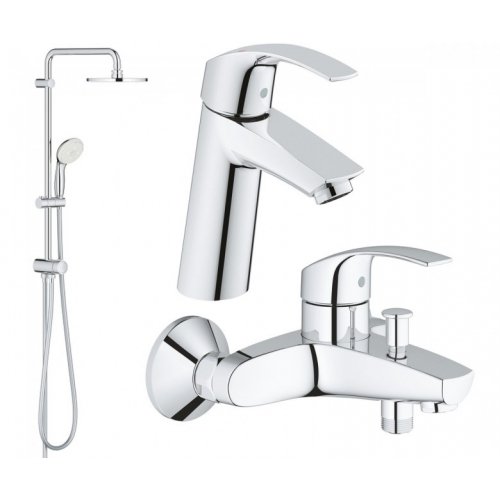 Купить Душевая Система с Кранами Набор GROHE 123246R Eurosmart 3 в 1 (27389002 + 23324001 + 33300002) в Киеве vannaja.kiev.ua