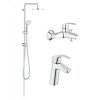 Купити Grohe 123389M Грое стійка з тропічним душем та кранами на ванну и раковину Eurosmart в Києві vannaja.kiev.ua