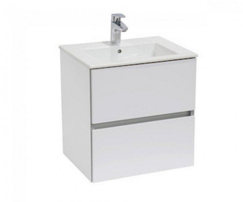 Купить Тумбочка с умывальником Roca A85119B806 Cube 65 x 43 x 55 белый глянец купить в Киеве  в Киеве vannaja.kiev.ua
