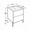 Купить Тумбочка с умывальником Roca A85119B806 Cube 65 x 43 x 55 белый глянец купить в Киеве  в Киеве vannaja.kiev.ua