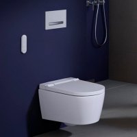 Белый матовый настольный умывальник 75 см Geberit iCon Light 501.848.JT.1 центральное отверстие с переливом 501848JT1 Alpin White / Matte