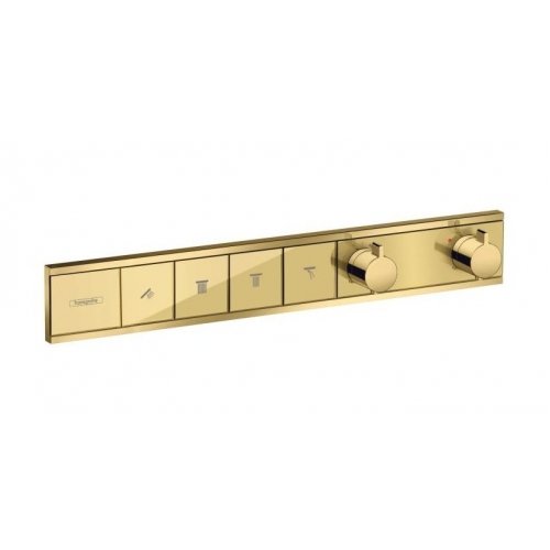 Купити Термостатичний змішувач Hansgrohe RainSelect Polished Gold Optic (15382990) в Києві vannaja.kiev.ua