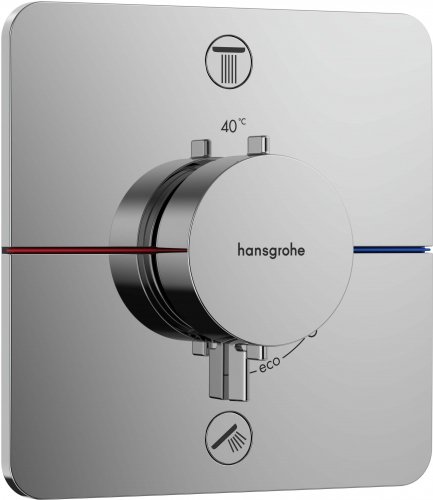 Купить встроенный термостат hansgrohe 15583000 ShowerSelect Comfort Q смеситель скрытого монтажа на 2 потребителя Хром в Киеве vannaja.kiev.ua