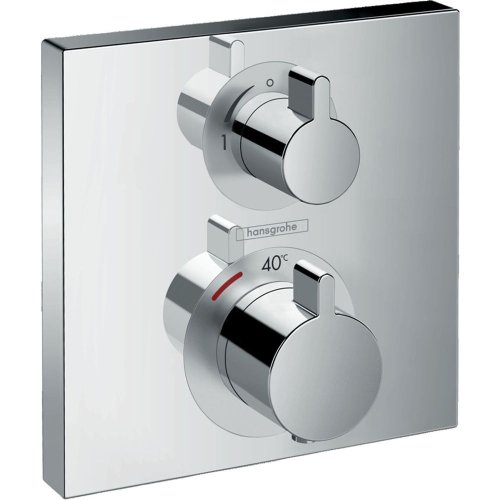 Купить Термостат скрытого монтажа Hansgrohe Ecostat Square с запорным вентилем 1Jet, хром (15712000) в Киеве vannaja.kiev.ua