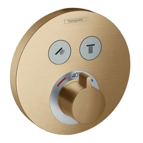 Термостат скрытого монтажа Hansgrohe ShowerSelect S на 2 клавиши, Brushed Bronze (15743140) Купить Термостат скрытого монтажа Hansgrohe ShowerSelect S на 2 клавиши, Brushed Bronze (15743140) в Киеве vannaja.kiev.ua