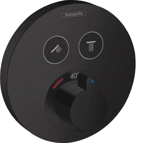 Термостат скрытого монтажа Hansgrohe ShowerSelect S на 2 потребителя, Matt Black (15743670) Купить Термостат скрытого монтажа Hansgrohe ShowerSelect S на 2 потребителя, Matt Black (15743670) в Киеве vannaja.kiev.ua