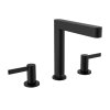 Купить Высокий 76034670 Смеситель для раковины на 3 отверстия Hansgrohe Finoris 160 черный матовый с донным клапаном Хансгрое Финорис в Киеве vannaja.kiev.ua