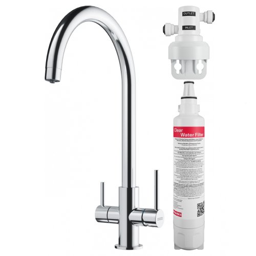 Купить Смеситель для кухни Franke Lina Clear Water с фильтром, хром (160.0702.660) в Киеве vannaja.kiev.ua