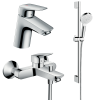 Купить Набор смесителей однорычажный для ванной хром 3 в 1 hansgrohe 70002020 Logis купить в Киеве  в Киеве vannaja.kiev.ua