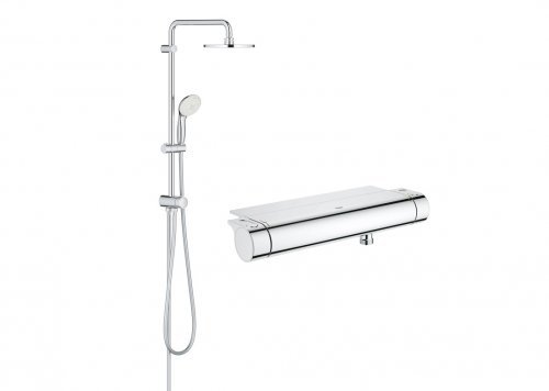 Купить Купить 34469001 + 27389002 Душевая система Grohe New Tempesta System 200 27389002 хром верхний душ 200 мм 2 режима + Grohe Grohtherm 2000 Термостат для душу 34469001  в Киеве vannaja.kiev.ua