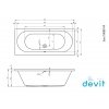 Купить Ванна акриловая Devit 18080149 Soul 180x80 с ножками и креплением, из листового акрила, белая в Киеве vannaja.kiev.ua