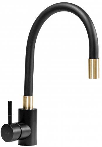 Купить Смеситель для кухни REA CLEVER BLACK GOLD MATT черный/матовое золото в Киеве vannaja.kiev.ua