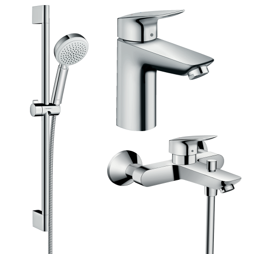 Купить Набор смесителей с душевым гарнитуром 4 режима однорычажный Hansgrohe 20200001 Logis хром Купить Купить Набор смесителей с душевым гарнитуром 4 режима однорычажный Hansgrohe 20200001 Logis хром в Киеве vannaja.kiev.ua