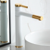 Смеситель для раковины (умывальника) REA SMART WHITE GOLD белый / золотой высокий Купить Смеситель для раковины (умывальника) REA SMART WHITE GOLD белый / золотой высокий в Киеве vannaja.kiev.ua
