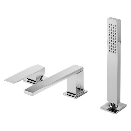 Купить Смеситель для ванны квадратный Tres Slim Exclusive SLIM-TRES, 180 мм 20216103 встроенный в ванну врезной, хром в Киеве vannaja.kiev.ua