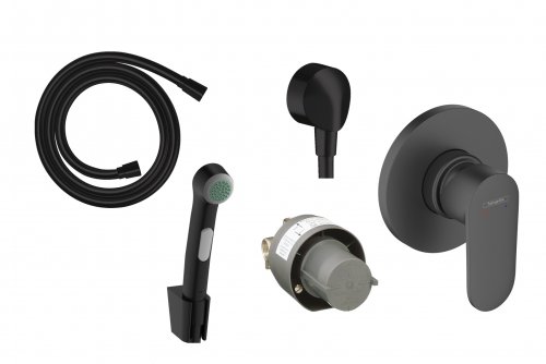 Купить Черный Хансгроэ гигиенический душ в стенку 20230005 Hansgrohe Vernis Blend, Matt Black в Киеве vannaja.kiev.ua