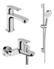 Купить Комплект смесителей для ванной комнаты Hansgrohe Rebris S 20233000 (72586000 + 72440000 + 26555400) цвет хром в Киеве vannaja.kiev.ua