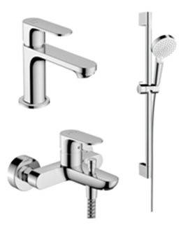 Купить Комплект смесителей для ванной комнаты Hansgrohe Rebris S 20233000 (72586000 + 72440000 + 26555400) цвет хром в Киеве vannaja.kiev.ua