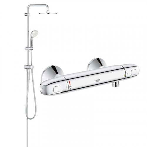 Купить Купить с доставкой Душевая система Grohe New Tempesta 200 хром 34143003 + 27389002 Термостат для душа GROHE GROHTHERM 1000 NEW в Киеве vannaja.kiev.ua