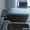Купити Чорний унітаз дизайн Duravit Rimless 2222098900 + 0064591300 Happy D.2 Унітаз підвісний з сидінням soft close антрацит матовий без зливного краю в Києві vannaja.kiev.ua