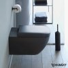 Купити Чорний унітаз дизайн Duravit Rimless 2222098900 + 0064591300 Happy D.2 Унітаз підвісний з сидінням soft close антрацит матовий без зливного краю в Києві vannaja.kiev.ua