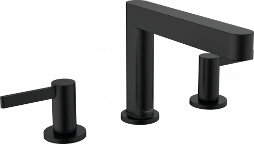 Купить Качественный 76033670 Смеситель hansgrohe Finoris для раковины со сливным гарнитуром черный матовый двухрычажный в Киеве vannaja.kiev.ua