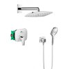 Купити Душова система квадратна Hansgrohe 23376000 прихованого монтажу, Верхній душ квадратної форми Raindance 23376, ручний з функцією Select (27376000+01800180+71745000 +26520000+28276000+26486000) в Києві vannaja.kiev.ua