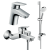 Купити Набір змішувачів для ванни 3 в 1 Hansgrohe 71400115 Logis купити в Києві хром одноважільний душовий диск 100 мм в Києві vannaja.kiev.ua
