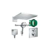 Hansgrohe 1032021 черный матовый душевая система скрытого монтажа Raindance с верхним и ручным душем с термостатом
