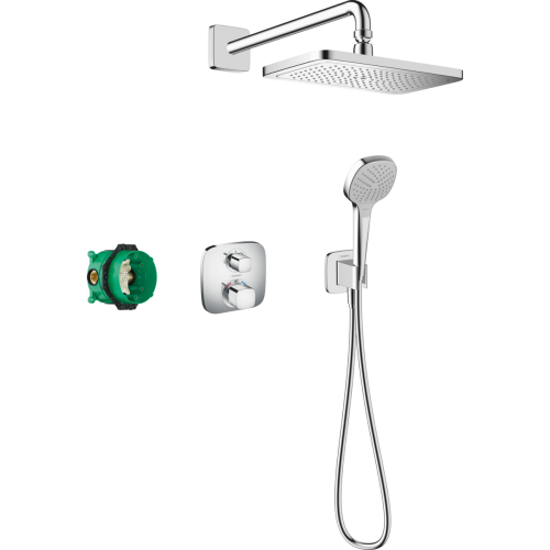 Купить Приобрести душевая система Hansgrohe 27953000 хром с термостатом Croma E 280 верхний и ручной душ 27953 в Киеве vannaja.kiev.ua