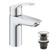 Купити Змішувач для умивальника Grohe Eurosmart New одноважільний, натискний донний клапан, S-Size, хром (23922003) в Києві vannaja.kiev.ua