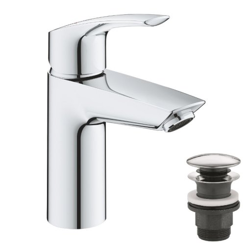 Купити Змішувач для умивальника Grohe Eurosmart New одноважільний, натискний донний клапан, S-Size, хром (23922003) в Києві vannaja.kiev.ua