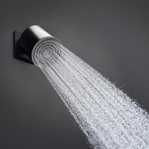 Купить Верхний душ 105 1jet 24130670 Hansgrohe Pulsify 1 струя матово черный размер душевой лейки: 105 мм тип струи воды: PowderRain Шаровое соединение: регулируемый угол в Киеве vannaja.kiev.ua