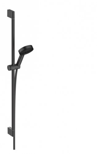 Купить Душевая стойка черная матовая гарнитур Hansgrohe Pulsify Select 105 3jet Relaxation 24170670 cо штангой 90 см купить по низким ценам в Киеве vannaja.kiev.ua