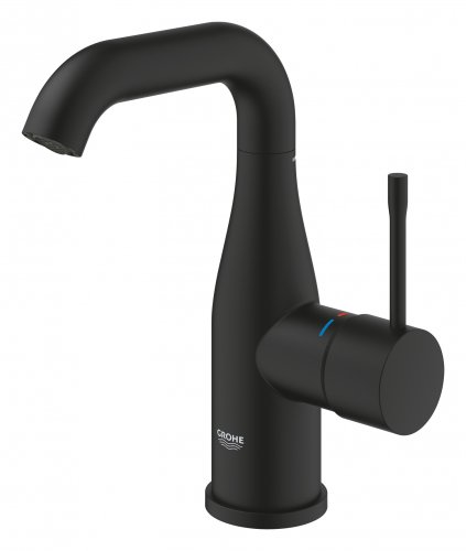Купить черный смеситель для раковины чаши 24176KF1 Смеситель Grohe Essence M однорычажный, поворотный, матовый в Киеве vannaja.kiev.ua
