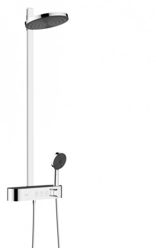 Купить Покупайте душевая система с термостатом для душа hansgrohe Pulsify Showerpipe 260 2jet с ShowerTablet Select 400 хром/графит 24240000 хансгрое пулсифай с доставкой в интернет-магазине 24240 в Киеве vannaja.kiev.ua