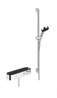 матовый черный душевой комплект Hansgrohe набор 105 3jet Relaxation cо штангой 65 см 24160670 с доставкой по Киеву и всей Украине