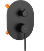 Купить Душевой гарнитур скрытого монтажа REA OVAL BLACK + BOX черный в Киеве vannaja.kiev.ua