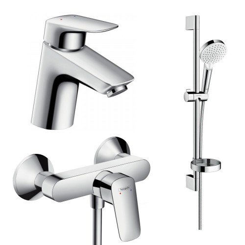 Купити Набір змішувачів для ванни 3 в 1 Hansgrohe 71600115 Logis хром купити душовий набір з мильницею в Києві одноважільний в Києві vannaja.kiev.ua
