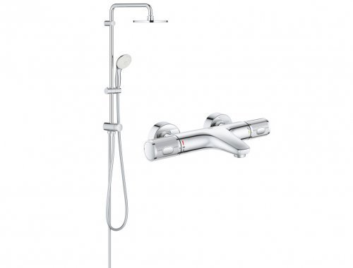 Купити Купити з доставкою Grohe 34779000 + 27389002 Душова система New Tempesta 200 із змішувачем для ванни термостат Grohe Grohtherm 1000 Performance в Києві vannaja.kiev.ua