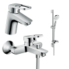 Купить В Киеве купить Набор смесителей однорычажный для ванны 3 в 1 Hansgrohe 1042019 Logis Loop хром душевой диск 100 мм с мыльницей в Киеве vannaja.kiev.ua